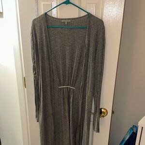 Charlotte Russe Heather Gray Ribbed Cardigan